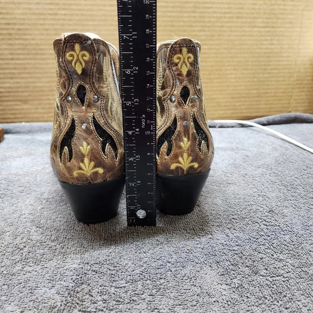 New Myra Tentor Western Leather Boots booties Women size 8 b52 - Picture 3 of 12
